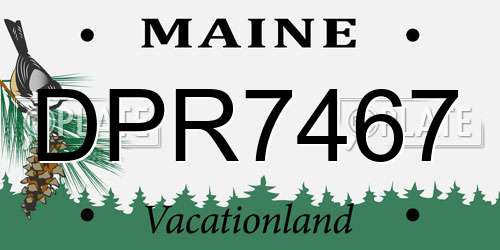 DPR7467 Maine License Plate