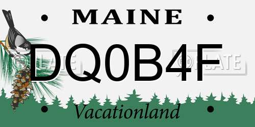 DQ0B4F Maine License Plate