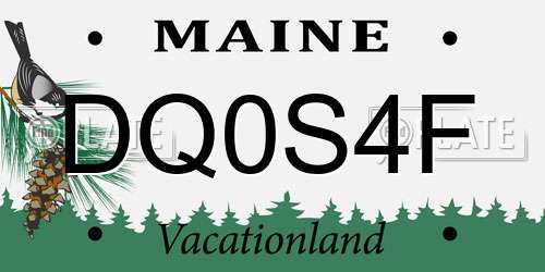 DQ0S4F Maine License Plate