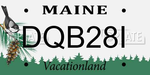 DQB28I Maine License Plate