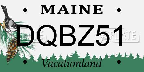 DQBZ51 Maine License Plate
