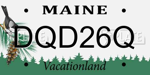 DQD26Q Maine License Plate
