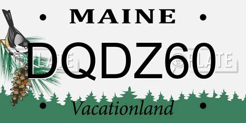 DQDZ60 Maine License Plate