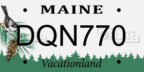 DQN770 Maine License Plate