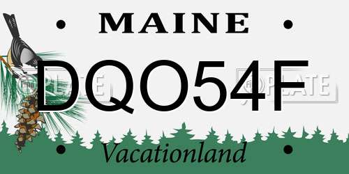 DQO54F Maine License Plate