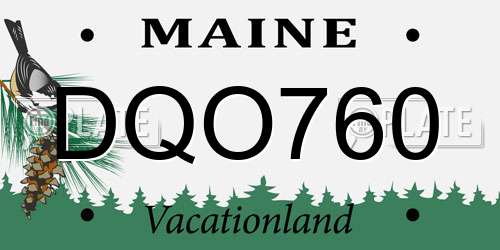 DQO760 Maine License Plate