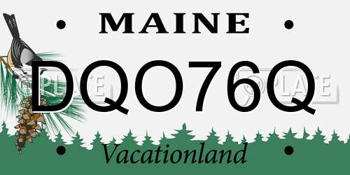 DQO76Q Maine License Plate