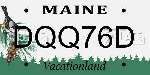 DQQ76D Maine License Plate