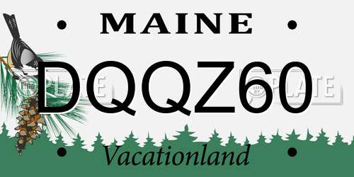 DQQZ60 Maine License Plate