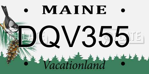 DQV355 Maine License Plate