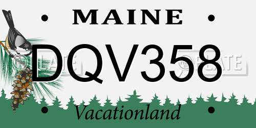 DQV358 Maine License Plate