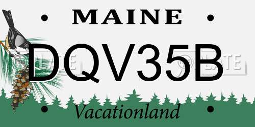 DQV35B Maine License Plate
