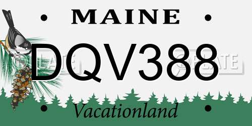 DQV388 Maine License Plate