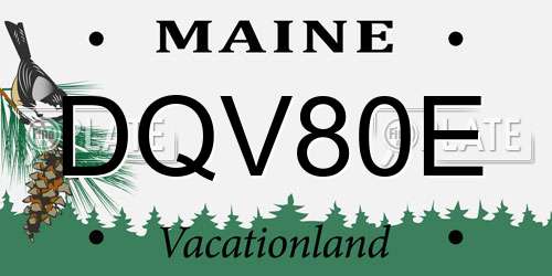 DQV80E Maine License Plate