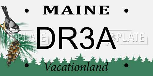 DR3A Maine License Plate