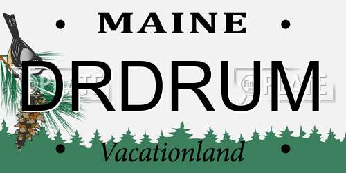 DRDRUM Maine License Plate