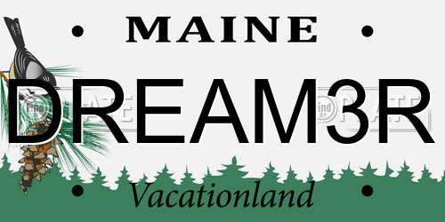 DREAM3R Maine License Plate