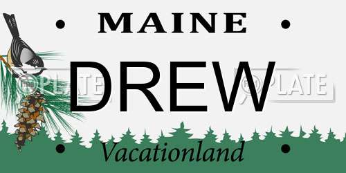 DREW Maine License Plate