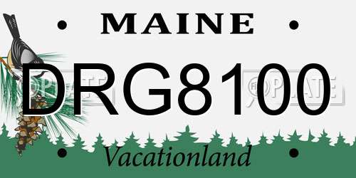DRG8100 Maine License Plate