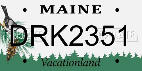 DRK2351 Maine License Plate