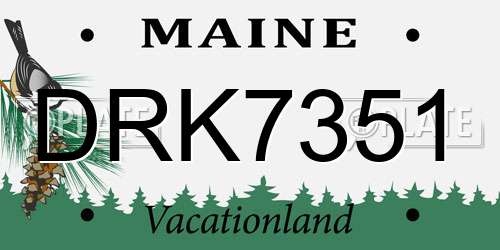 DRK7351 Maine License Plate
