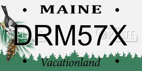 DRM57X Maine License Plate