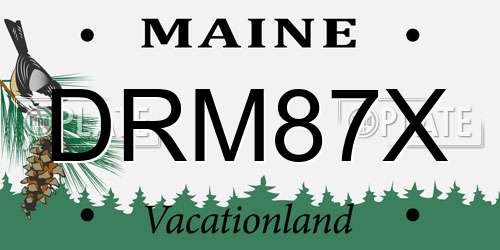 DRM87X Maine License Plate