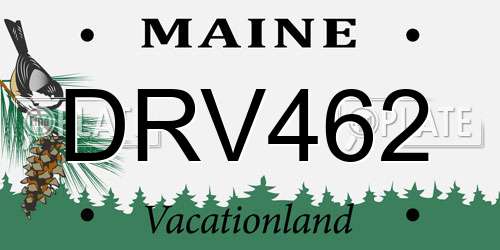 DRV462 Maine License Plate
