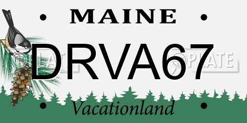 DRVA67 Maine License Plate