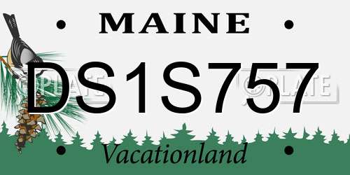 DS1S757 Maine License Plate