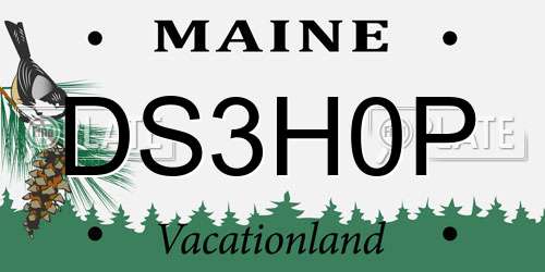 DS3H0P Maine License Plate