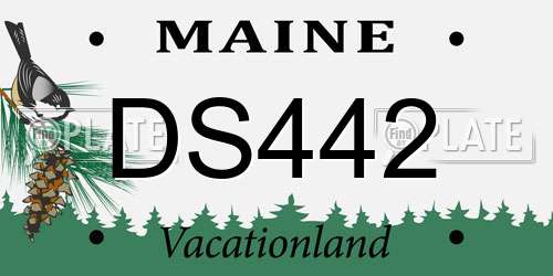 DS442 Maine License Plate