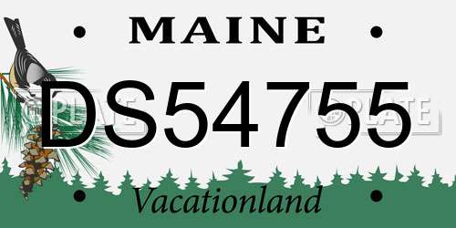 DS54755 Maine License Plate