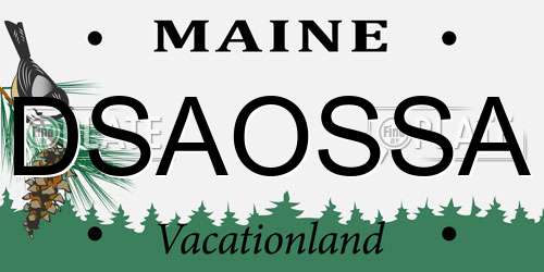 DSAOSSA Maine License Plate