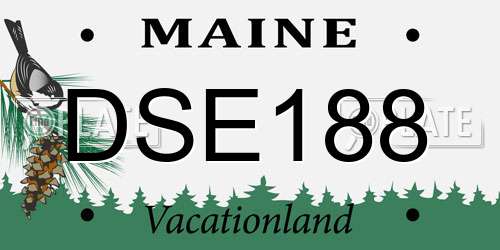 DSE188 Maine License Plate