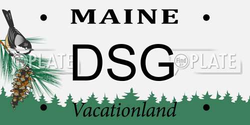 DSG Maine License Plate