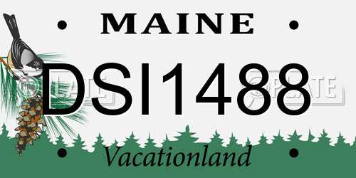 DSI1488 Maine License Plate