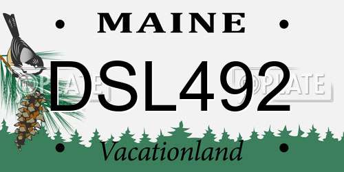 DSL492 Maine License Plate