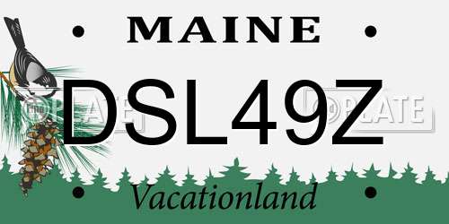 DSL49Z Maine License Plate