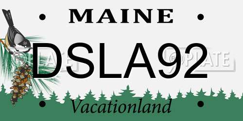 DSLA92 Maine License Plate