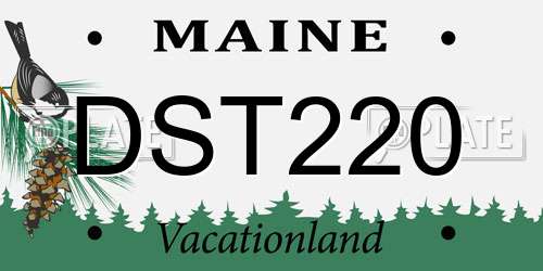 DST220 Maine License Plate