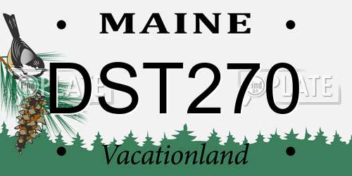 DST270 Maine License Plate