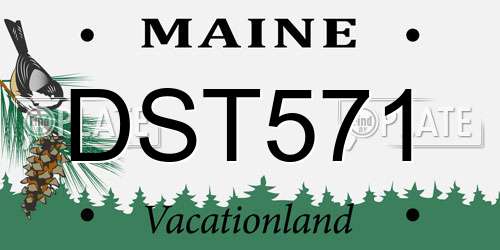 DST571 Maine License Plate