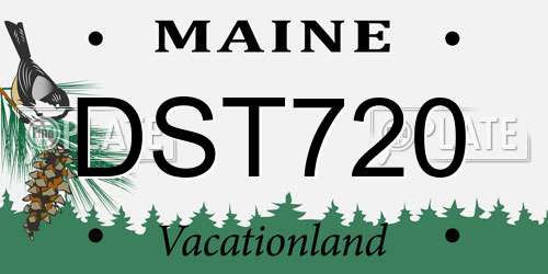 DST720 Maine License Plate