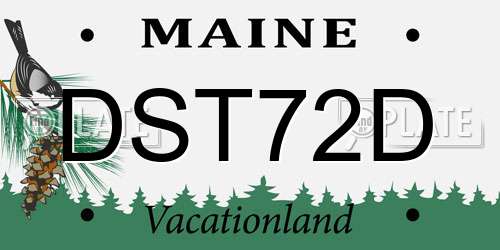 DST72D Maine License Plate