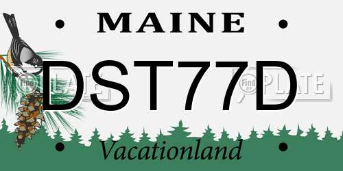 DST77D Maine License Plate