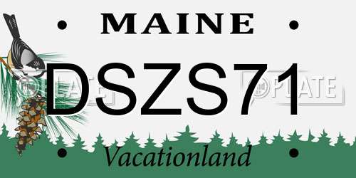 DSZS71 Maine License Plate