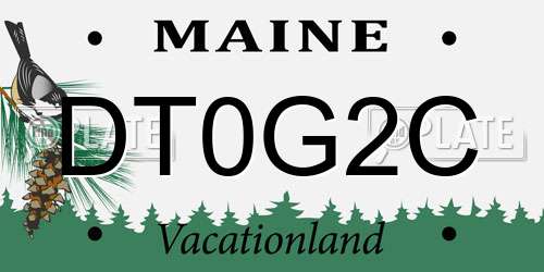 DT0G2C Maine License Plate