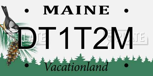 DT1T2M Maine License Plate