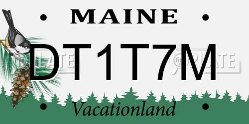 DT1T7M Maine License Plate